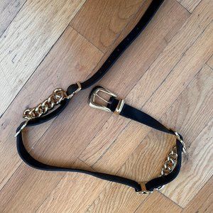 The Kooples Black Chain Belt Size 2